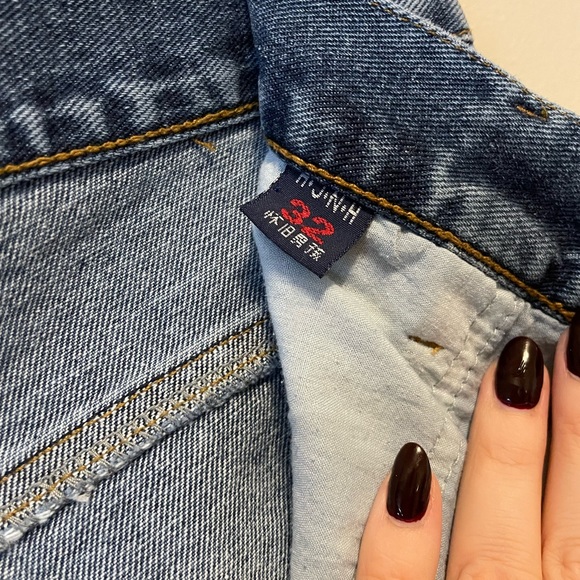 Vintage y2k HJNH Wrinkle straight leg high rise ribcage jeans blue size 31 - Picture 8 of 8